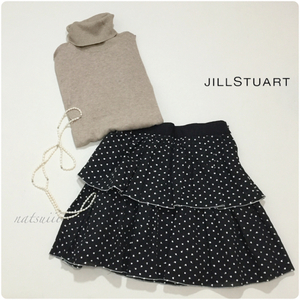 JILL STUART ジルスチュアート . トレンド ドット 刺繍 フレア ティアード スカート