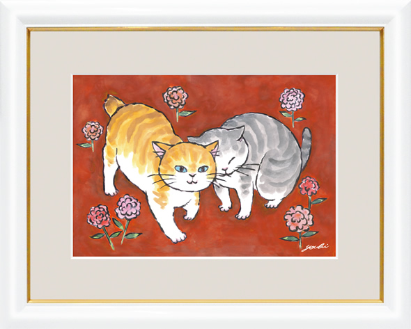 新 Yoriso 猫绘画印刷动物绘画动物猫猫, 艺术品, 打印, 其他的