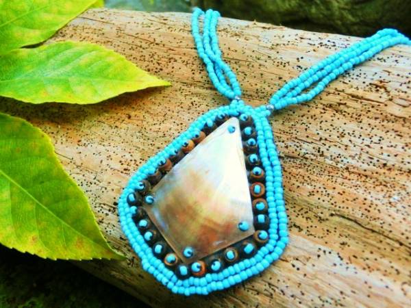 ☆New☆ [Shell & Beads] Resort Necklace ⑲ Adjustable Asian [Free Shipping Under Certain Conditions], Handmade, Accessories (for women), necklace, pendant, choker