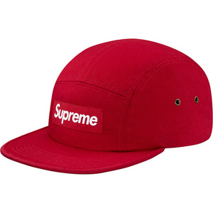 即決 supreme washed chino twill camp cap red