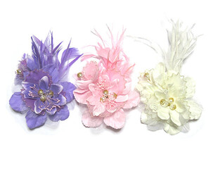  feather netsuke corsage * clip 2WAY*13CM all 3 color DCX056