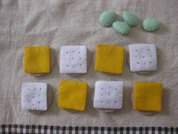 チーズとクラッカー ハンドメイド フェルト ままごと