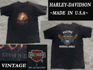 90s ビンテージ HARLEY DAVIDSON ハワイ HONOLULU ハーレー ダビッドソン USAアメリカ製 HOLOUBEK バイカーTee ライダース VINTAGE