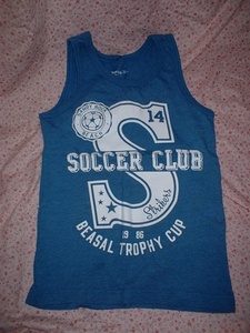 S immediately buying *Gap blue tank top blue soccer white Logo print 140