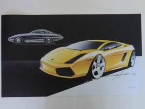 * Lamborghini 40 anniversary commemoration Gallardo &350GTV large lithograph limited goods 