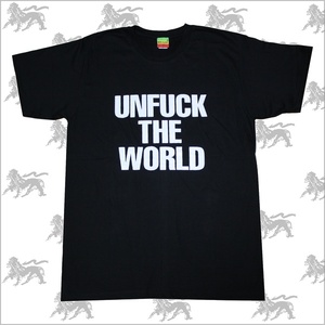 新品★メッセージＴシャツ UNFUCK THE WORLD 黒 ロック M 15