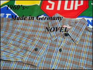 《美品なコンディションの1枚》Made in Germany製ドイツ製独製ビンテージグランドファザーシャツマチチェック60s60年代グランパシャツ