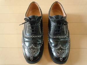  ultimate beautiful goods / rare model *CHURCH Church * bar wood * studs attaching ( silver )7.5(26.) box attaching / brand / leather sole / high class / dressing up / great popularity 