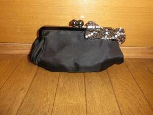  new goods * stylish ribbon bag : black 