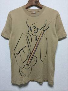 [即決古着]UNIQLO/ユニクロ/Taye Yun/10VE ROCK/Tシャツ/半袖/ベージュ/S