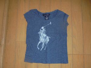  Ralph Lauren * big po knee navy blue color short sleeves T-shirt, man woman *100