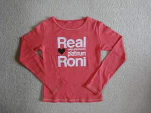 RONI M pink * Logo lame long sleeve T shirt made in Japan 