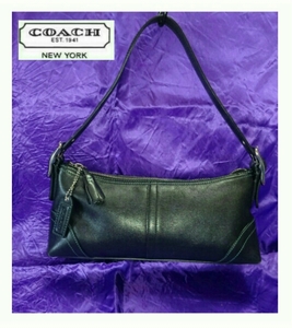 【美品中古】　COACH　コーチ　ショルダーバッグ　8Ａ46　黒　レザー　B053