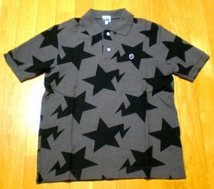 * beautiful goods *APE Star pattern polo-shirt S / gray 