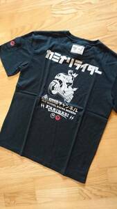 即決★エフ商会　カミナリ 雷 KMT-95 半袖Tシャツ カミナリライダー 黒 M