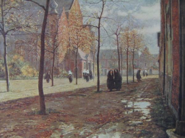 Beguinage Flamand/F.Willaert Very rare, From a 100-year-old art book, Painting, Oil painting, Portraits