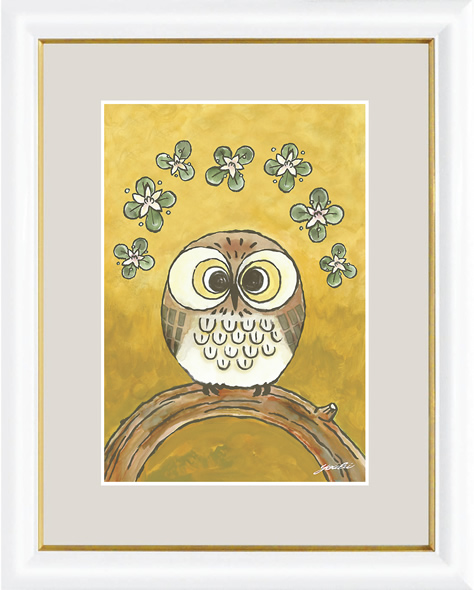 Neuer „Happy Owl Sparkling Feng Shui Fortune Good Luck -Gemäldedruck, Hobby, Sport, Praktisch, Wahrsagen, Feng Shui