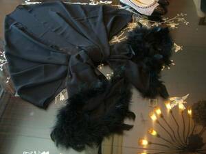  high class free shipping feathers feather shawl stole formal black 