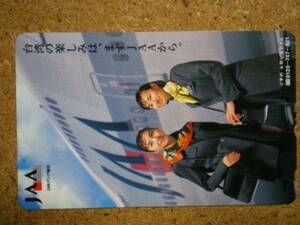 hi/FK0・航空 日本アジア航空 JAA 客室乗務員 テレカ