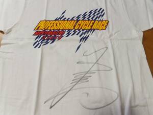 KEIRIN Kei Lynn river ...? autograph T-shirt L Kyoto Mukou block bicycle race place 