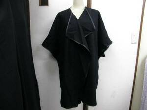 g11 Adore ADORE super-beauty goods wool . black poncho coat size 38 prompt decision lady's 