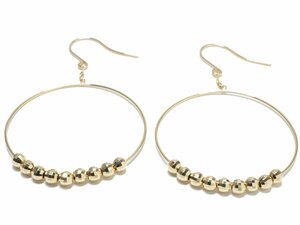  yellow gold american hoop earrings [pa90]*