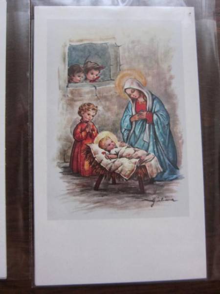 Mie★067 Tarjeta de Navidad con pintura cristiana, antiguo, recopilación, impresos, otros