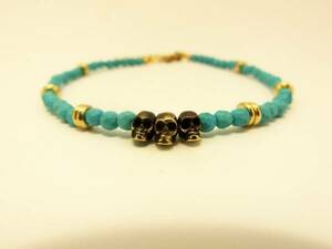  cool!! turquoise × Skull Power Stone anklet 