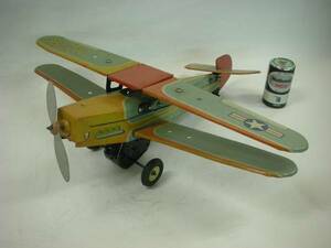 　60年代 頃 ブリキ 複葉機 おもちゃ 約29cm 組立キット