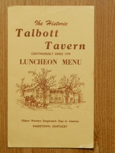 Talbott Tavern　Luncheon Menu　タルボットタバーン