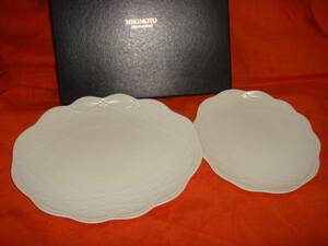  Mikimoto * white relief * dish set 