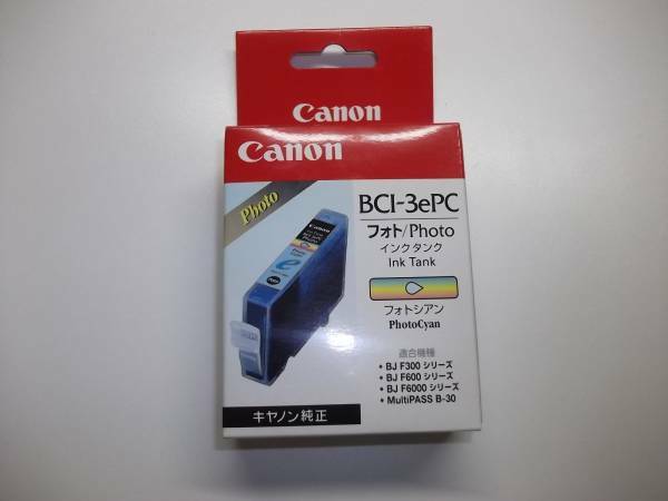 《Canon》純正インクカートリッジ　フォトシアン　BCI-3ePC