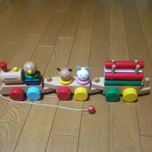 MIKIHOUSE ミキハウス 木製おもちゃ 汽車_画像1