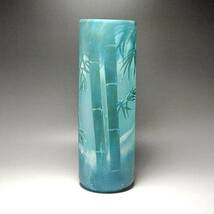ガラス花瓶　竹デザイン　フラワーベース_画像1