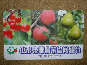 u10-110* Yamagata higashi . agriculture . cherry apple telephone card 