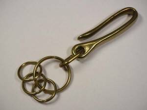  brass made brass fishhook belt hook & key ring 4 piece key holder 
