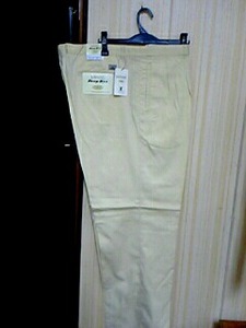  Junk city #{W-123cm vanilla color 2 tuck cotton . chino pants 