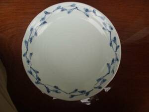 Art hand Auction Arita Hasami ware, hand-painted, indigo flower dinner plate (1 piece) (iron powder included), plate, dish, Dinner Plates, Pasta plate, Single item
