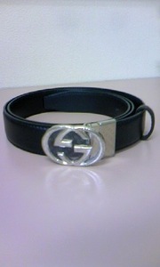 GUCCI men's belt * new goods unused goods * silver × black 