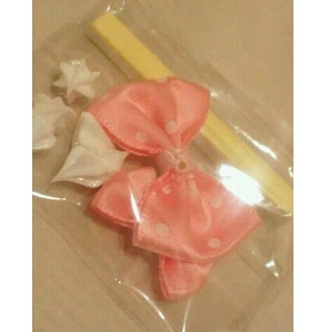  deco parts * sweets & ribbon ( pink )