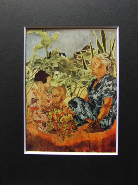 Tsuguharu Fujita, Familie aus Okinawa, Extrem seltenes Kunstbuch, Ganz neu mit Rahmen, Malerei, Ölgemälde, Porträt
