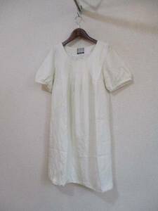 pourlafrime белый проверка короткий рукав платье (USED)91916