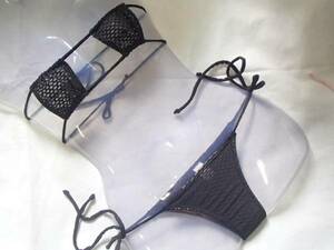 bra42 *[ new goods ][ sale general price 2280 jpy ] cosplay bikini s Brazil great popularity eye obi bikini mesh black black *