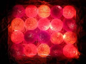 Art hand Auction Ball light (cotton material) ◆ Orange color ◆ Handmade Made in Thailand, handmade works, interior, miscellaneous goods, others