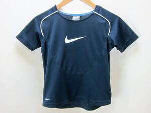 # Nike /NIKE* with logo navy blue color soccer short sleeves Jog shirt XS##F