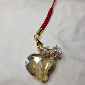  Heart Rainbow glass . cherry zirconia strap 