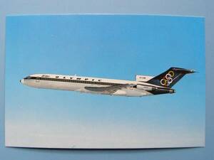 古い絵葉書 飛行機 オリンピック航空 ボーイング 727-200 (G70)