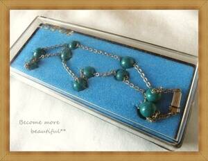 z* unused *ko Lisa -ru blue green. . power * magnetic necklace *