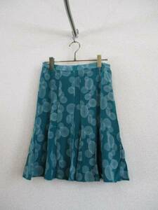 MICHELKLEIN green . volume print ma-me-do skirt (USED)22616