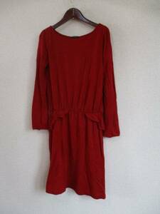 LOUNIE красный длинный рукав вязаный so- платье (USED)82016)